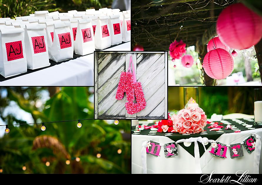 I adored all of Amy's black and white and hot pink decor for her St 