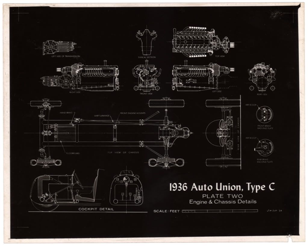 Auto Union Type C Blueprints Unearthed at Torrance CA Estate Sale 