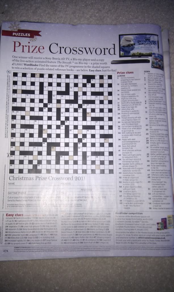 Christmas Radio Times Crossword Fan Footy UK