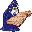 Wizard with book of spells