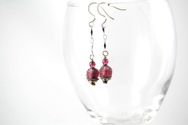 DJ Limited Edition<BR>Amethyst and Czech Glass Earrings