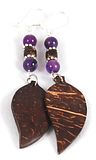 Amethyst and Coconut<BR>Earrings