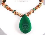 Rugged Green Lotus<BR>Necklace