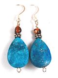 Turquoise and Tiger's Eye<BR>Earrings