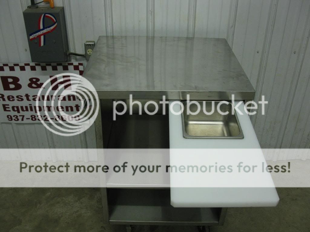   Stainless Steel Mobile Cabinet w/ Pull Out Cutting Board, Under Shelf