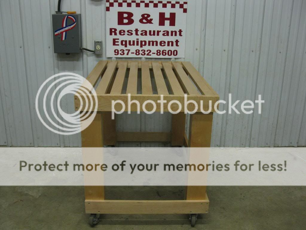 46 x 27 Wood Top Work Bakery Bread Display Table  