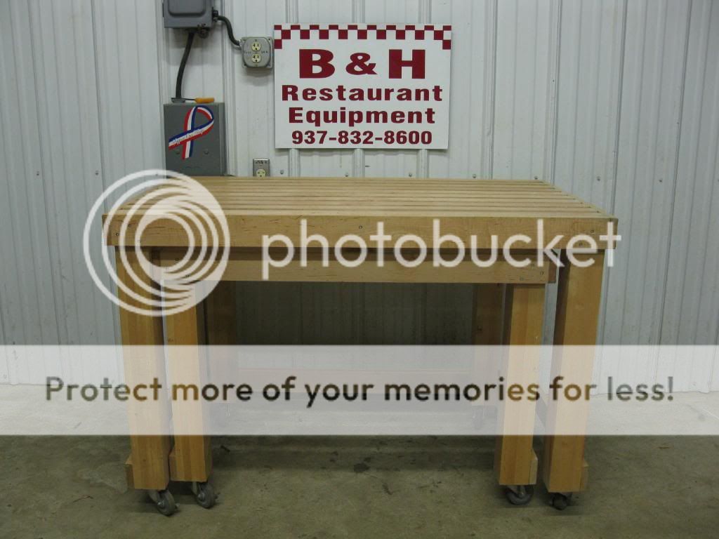 49 x 30 Wood Top Work Bakery Bread Display Table  