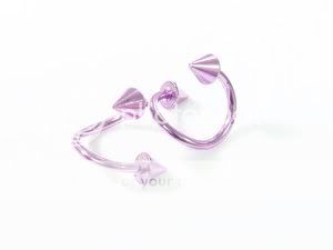 2pc 18g Steel Pink Spiral Barbell Nose Lip Ring 0ra  