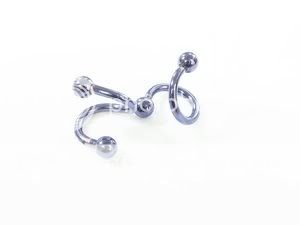 2pc 18g Steel Spiral Barbell Nose Lip Ear Ring 0pP  