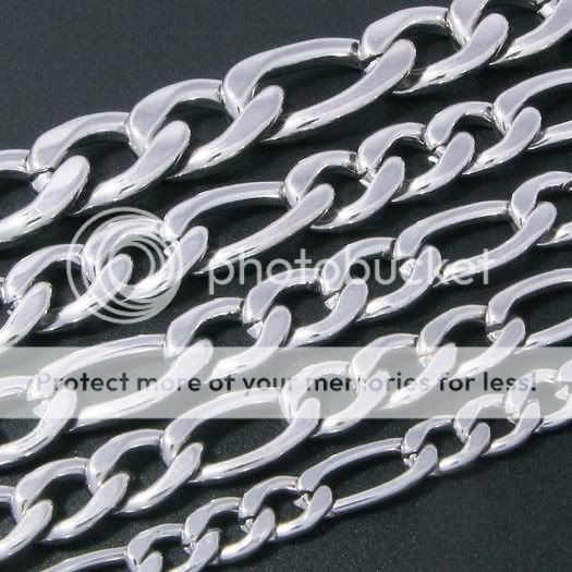 Stainless Steel Figaro Chain Mens Necklace 18 40 17q  