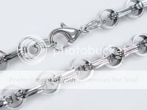 Stainless Steel Figaro Chain Mens Necklace 18 40 17q  