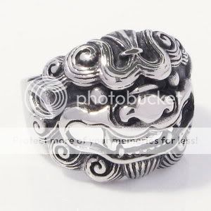 Polish Skull Stainless Steel Mens Biker Ring 15J  