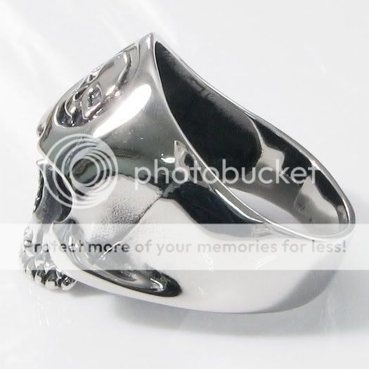 Supersized Stainless Steel Biker Ring Skull Head 14b  